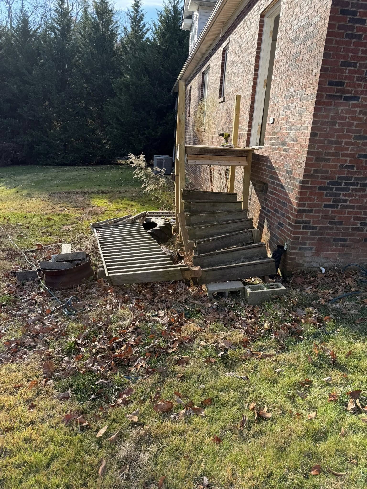 Deck demolition underway