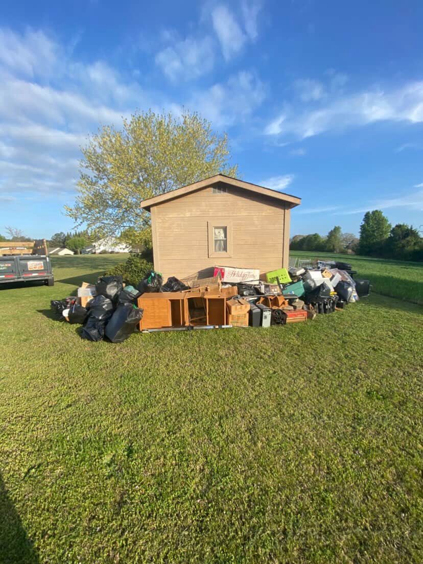 Shed Cleanout before junk removal by Coyles on Call