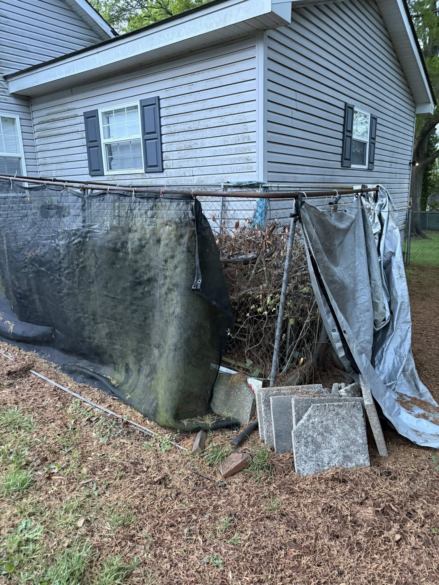 Pool Frame And Debris Removal before junk removal by Coyles on Call